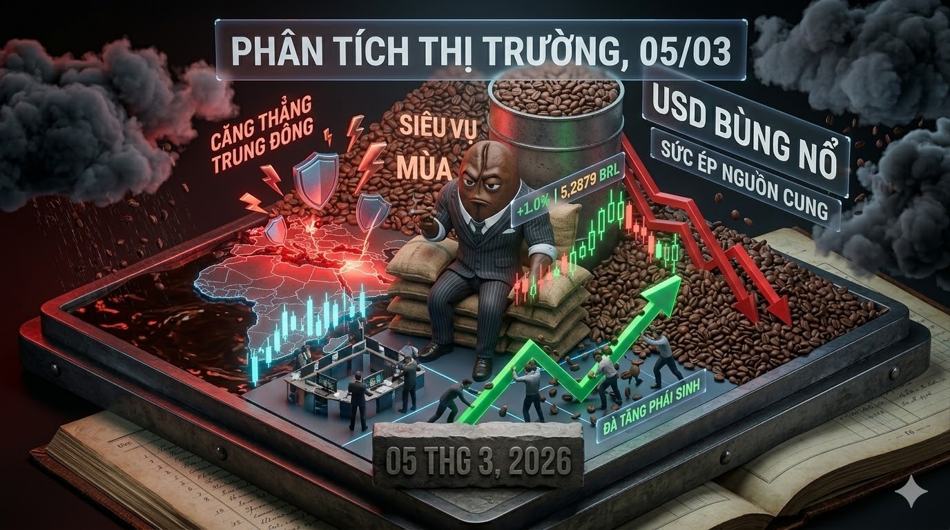 Phân tích Cà phê 05/03: Kỳ vọng siêu vụ mùa tiếp tục phủ bóng lên đà tăng của sàn phái sinh